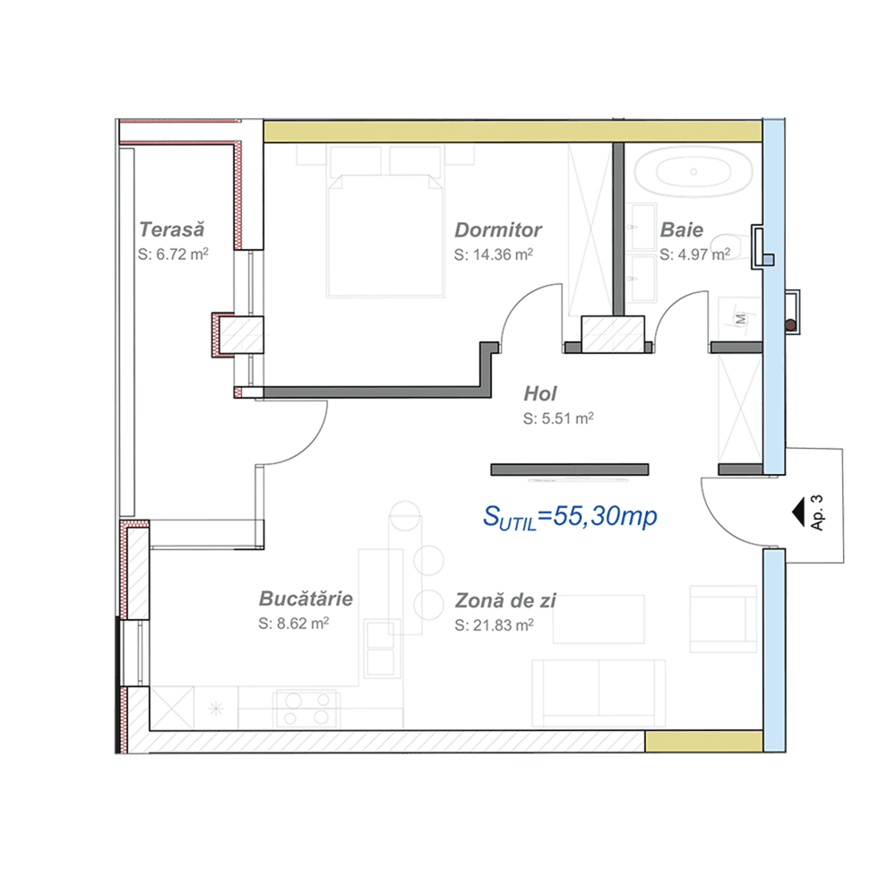 Apartament cu 2 camere Timișoara